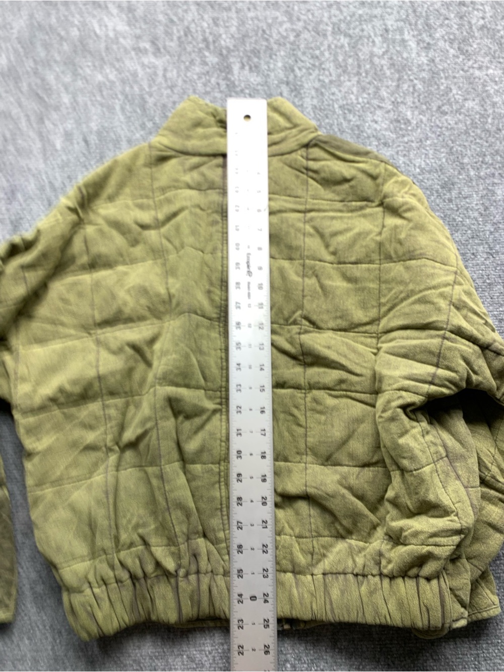 Bohme Acid Wash Quilted Bomber Jacket Women’s XS Olive Green - Picture 5 of 6